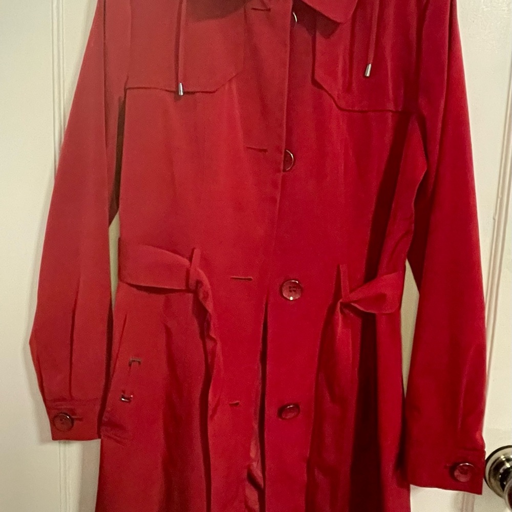Gallery Vibrant Red Trench Coat